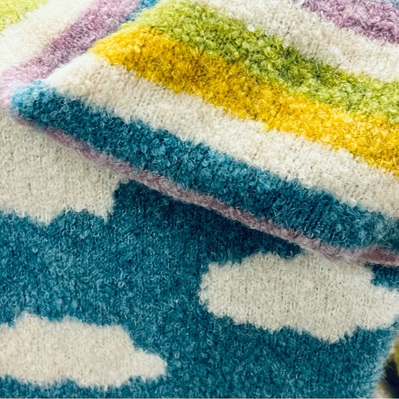 Free People NWT Beautiful Lined Tote Bag Colorful Coordinated Stripe Scarf Gift - Picture 10 of 13